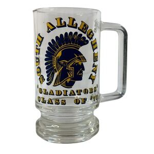 VTG South Allegheny Gladiators Glass Mug Class 76 Collectible Beer Stein‎ Retro